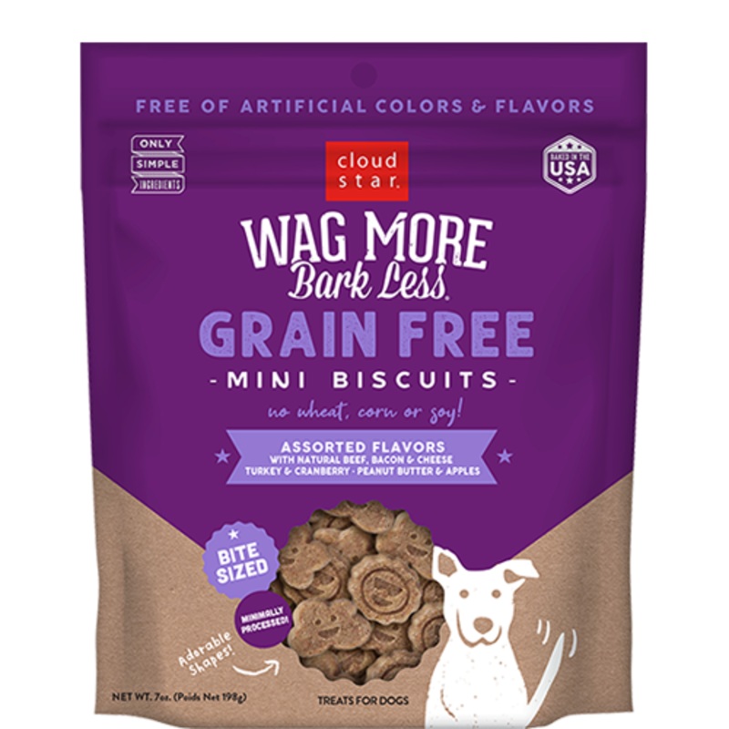 Cloud Star Wag More Bark Less Mini Biscuits Assorted 198g