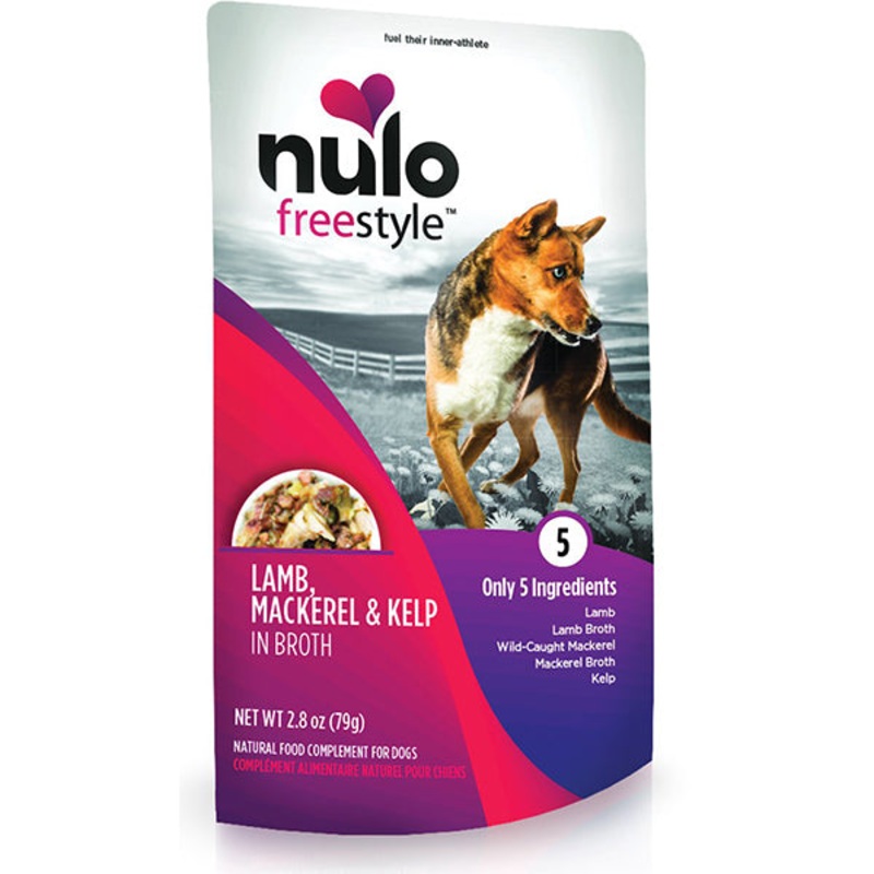 FreeStyle Lamb, Mackerel & Kelp in Broth Grain-Free Wet Dog Food Topper Pouches case of 12, 2.8oz