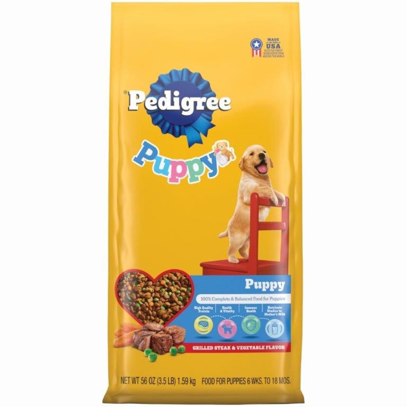 PEDIGREE Puppy Growth & Protection Dry Dog Food Grilled Steak & Vegetable Flavor 3.5lb