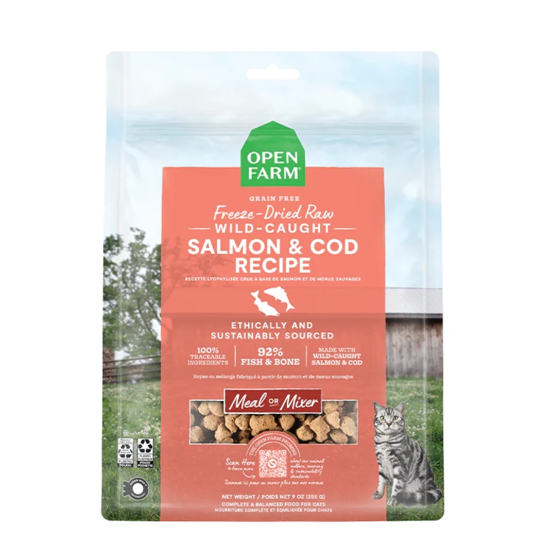 Wild-Caught Salmon & Cod Freeze Dried Raw Cat Food – 3.5oz
