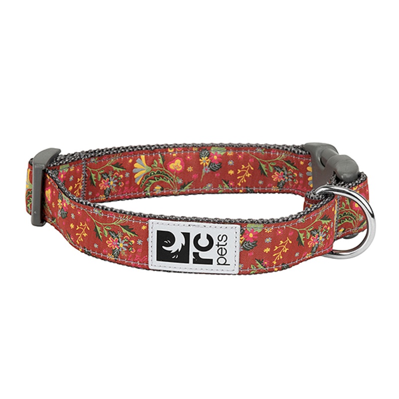Buckle Clip Dog Collar Clay Floral Extra Small