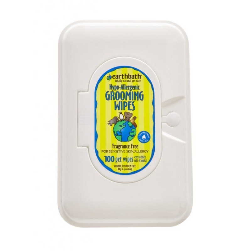 Earthbath Hypo Allergenic Fragrance Free Grooming Wipes for Dogs and Cats