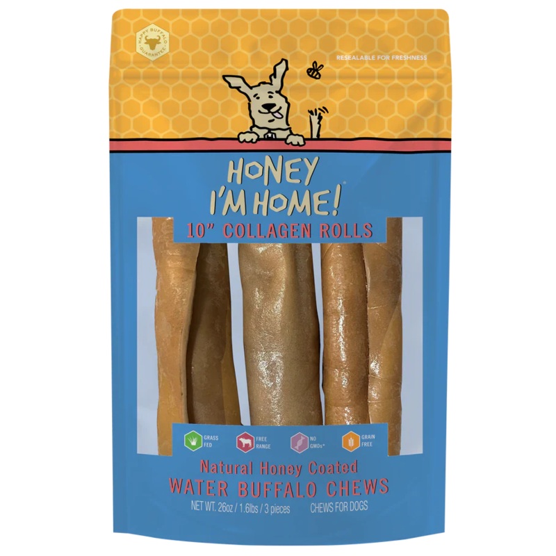 Honey I’m Home Buffalo Collagen Rolls Dog Treats