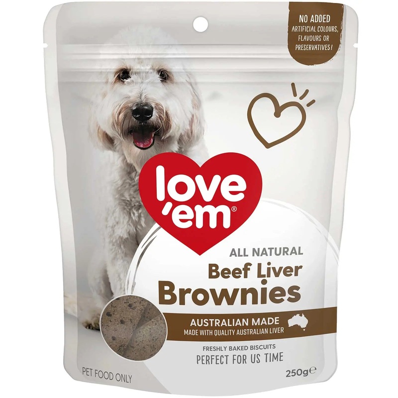 Love’em Beef Liver Brownies Dog Treats 250g