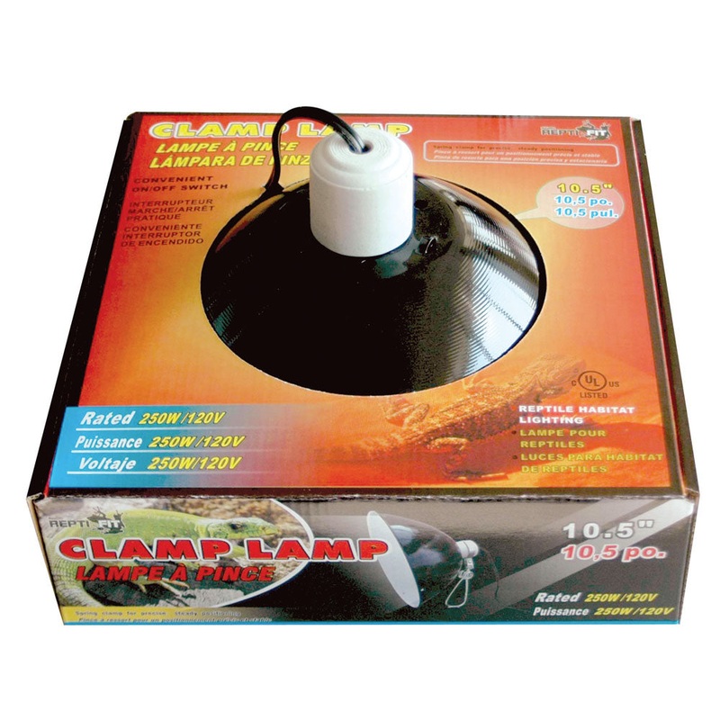 RF Black Dome Clamp Lamp 10″