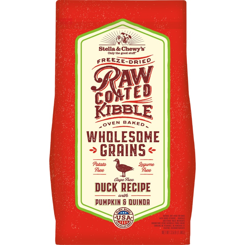 Stella & Chewy’s Duck Recipe with Pumpkin & Quinoa Raw Coated Kibble Wholesome Grains 3.5lb