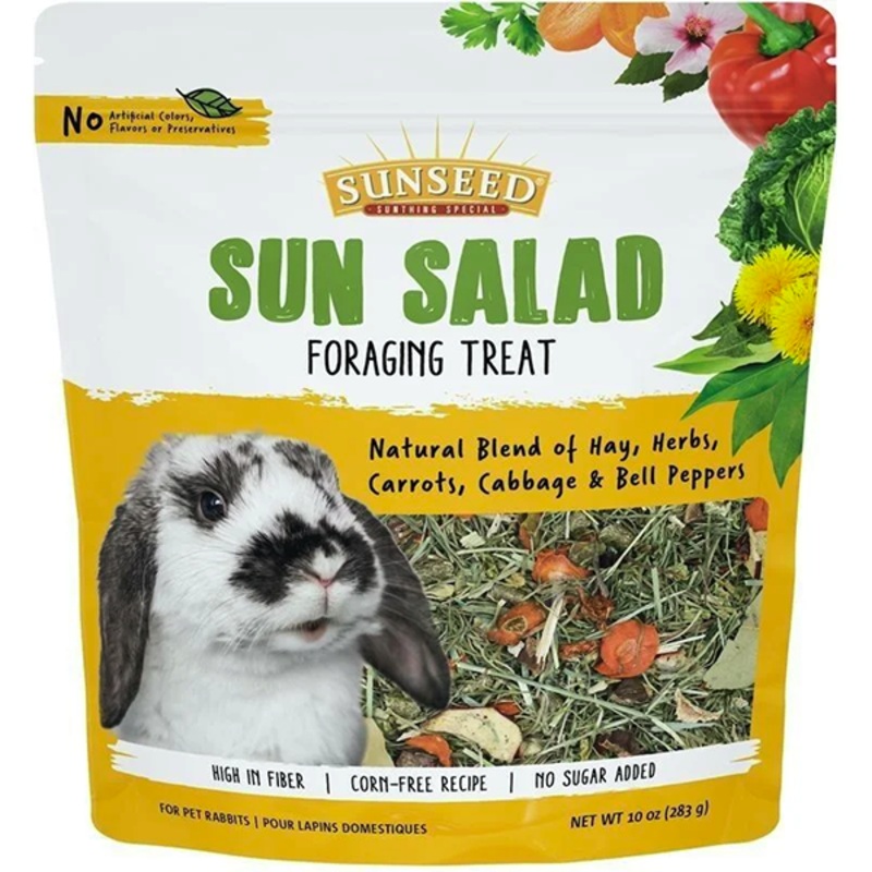 Sunseed Sun Salad High Fiber Forage-Style Treat for Rabbits 10oz