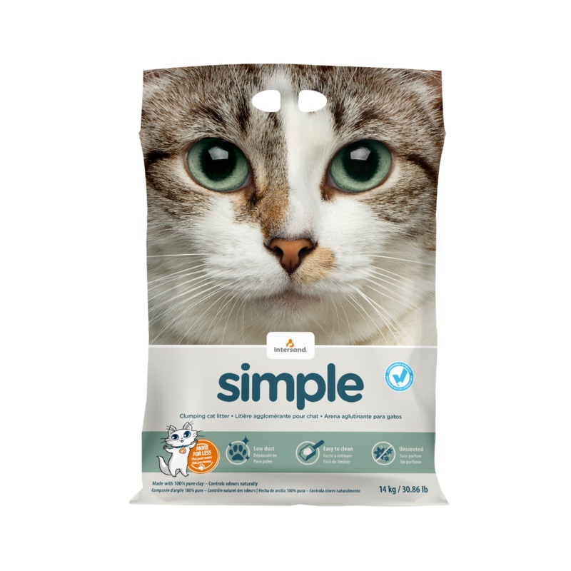Intersand Value Clumping Litter Simple for Cats 40 LB – Unscented