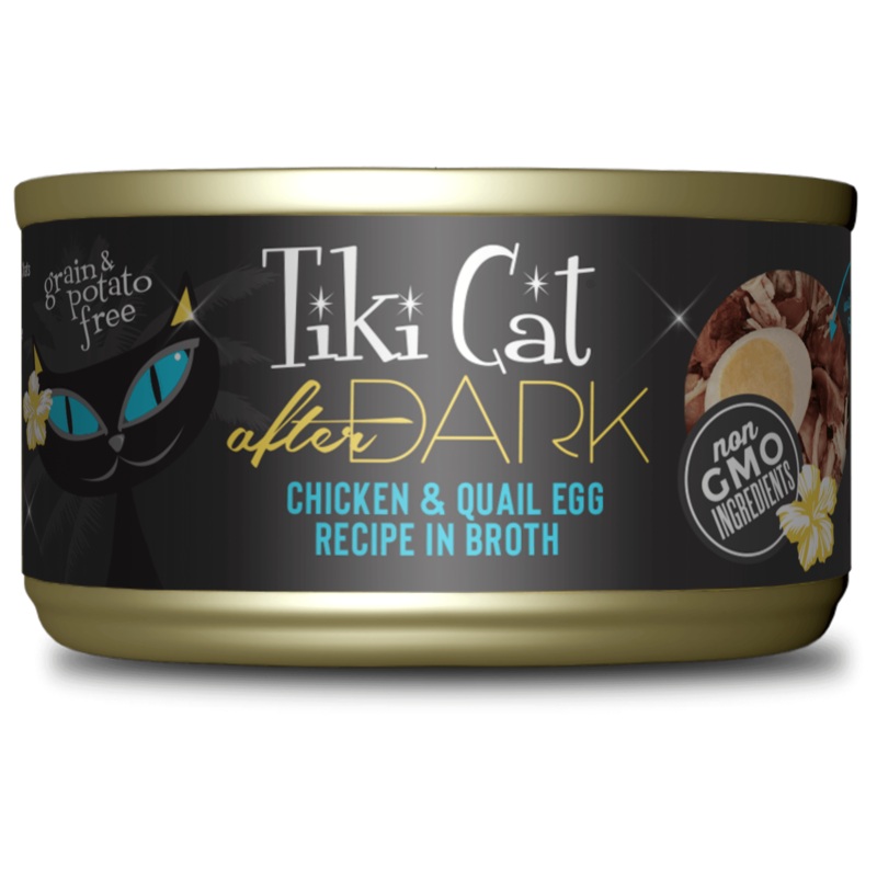 Tiki Cat After Dark Whole Foods Chicken & Quail Egg Recipe in Broth Cat Food 2.8 oz