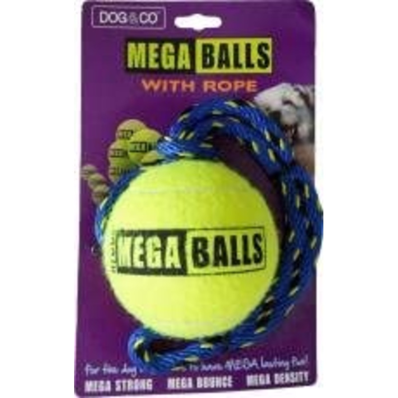 Dog & Co Mega Ball With Rope 4″