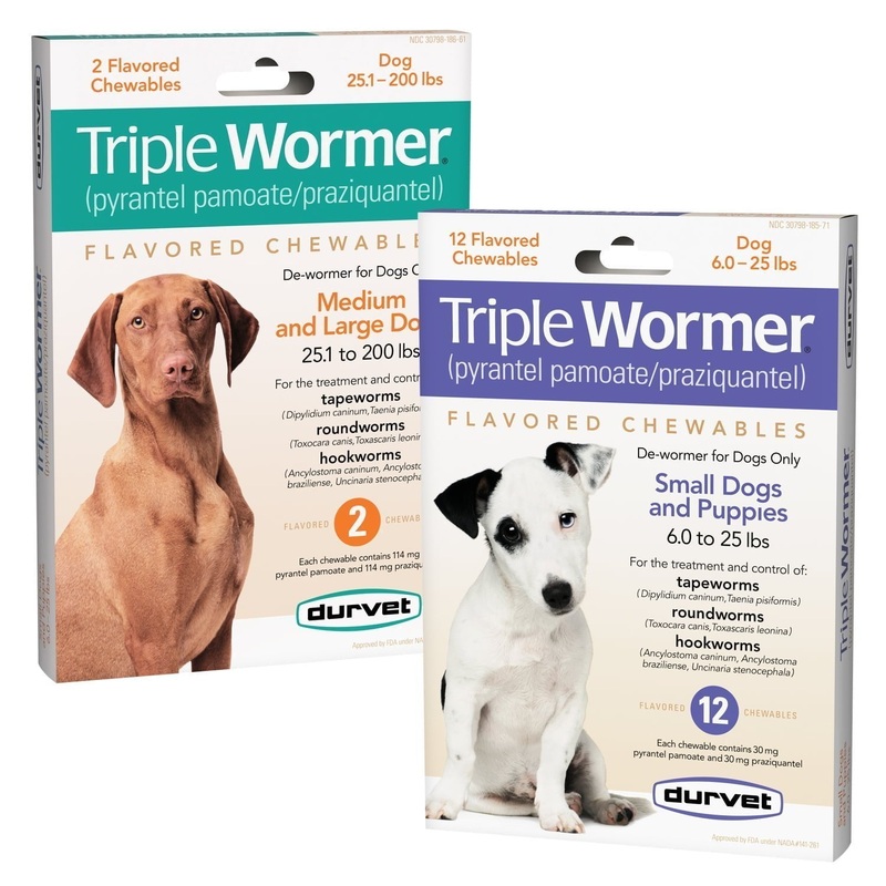 Durvet Triple Wormer 2 Count Box – Medium & Large Dogs (> 25lbs)