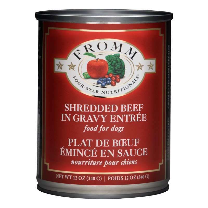 Fromm Four Star Canned Shredded Beef in Gravy Entree Dog Food 12/12oz Case of Cans