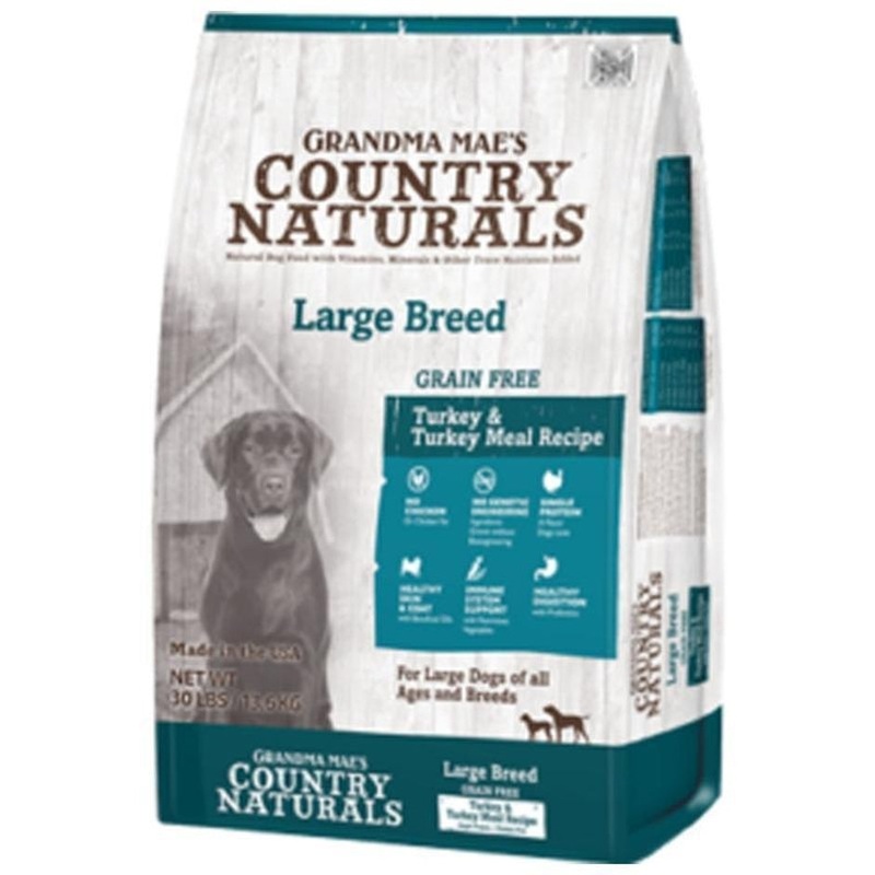 Grandma Maes Country 46000705 Naturals Large Breed Limited Ingredient Grain Free Turkey Dog Food – 14 lbs