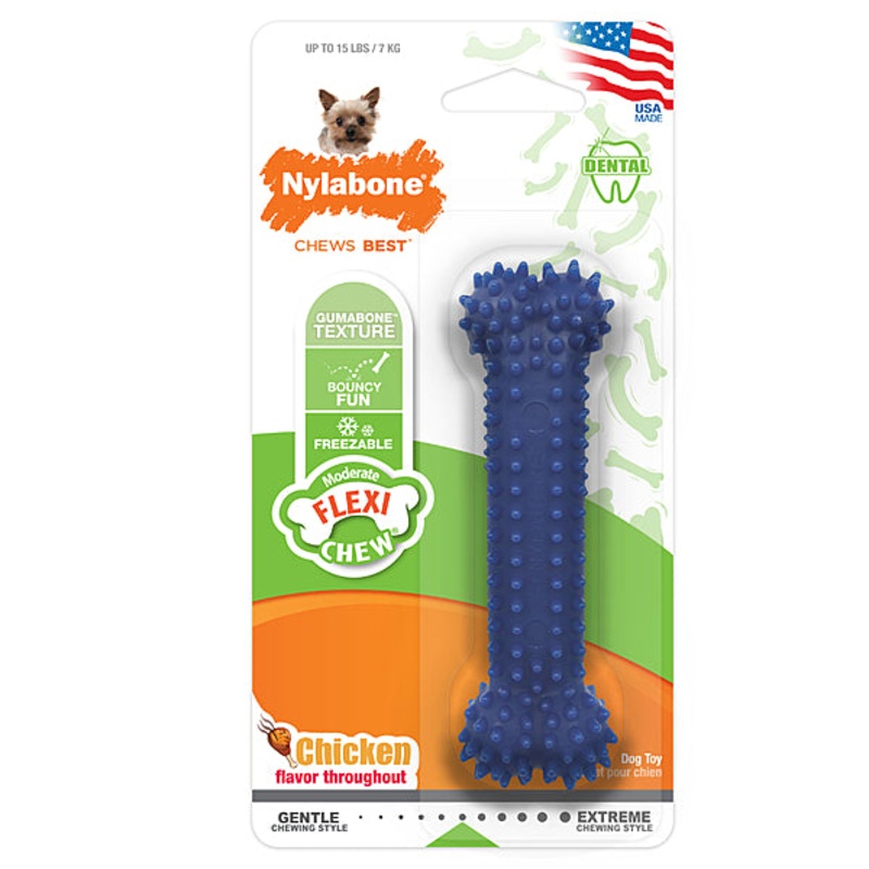 Nylabone Dental Chew Bone Petite Chicken Flavor up to 15lbs