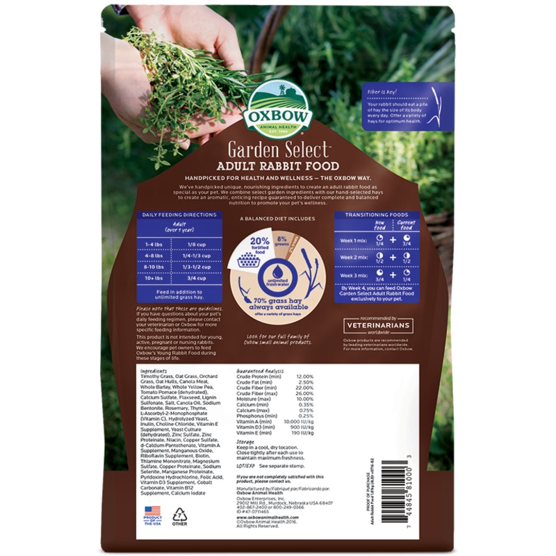 Oxbow Garden Select Adult Rabbit Food 4 lbs