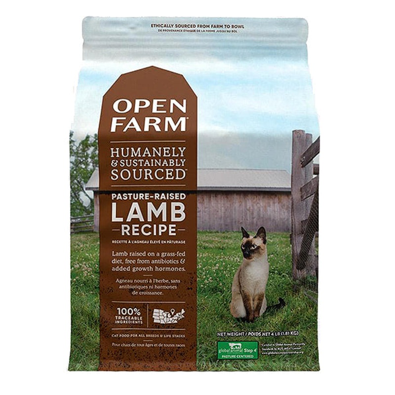 Pasture-Raised Lamb Recipe Grain-Free Dry Cat Food 4 Pounds