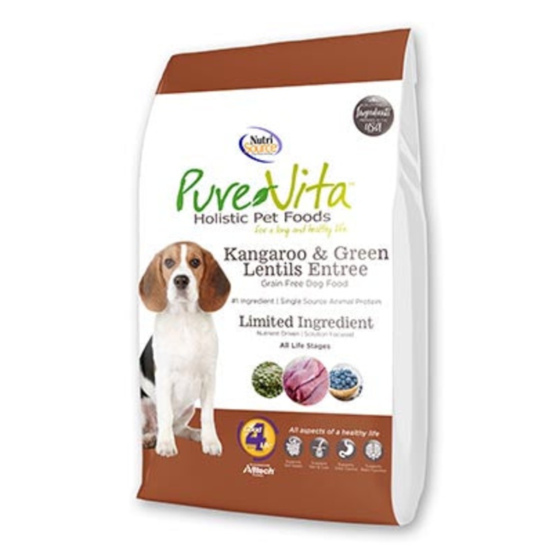 PureVita Grain Free Kangaroo & Green Lentils Dog Food 4 Lb Bag