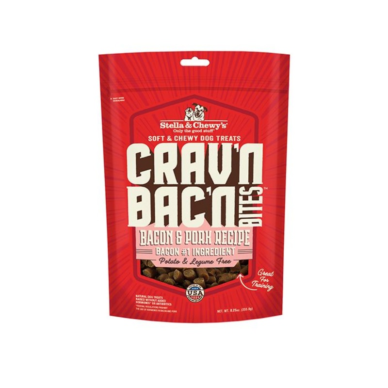 Stella & Chewy’s Cravn Bacn Bites Bacon & Pork Recipe 234g Dog Treats