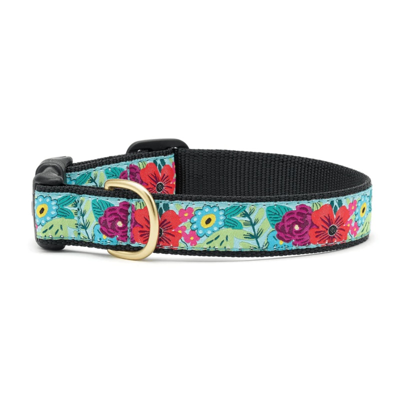 Up Country Flower Story Dog Collar Medium 12″-18″/1″