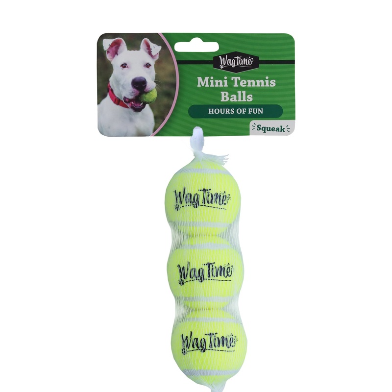 WagTime – Squeak Tennis Ball Mini (3pk) 3pk