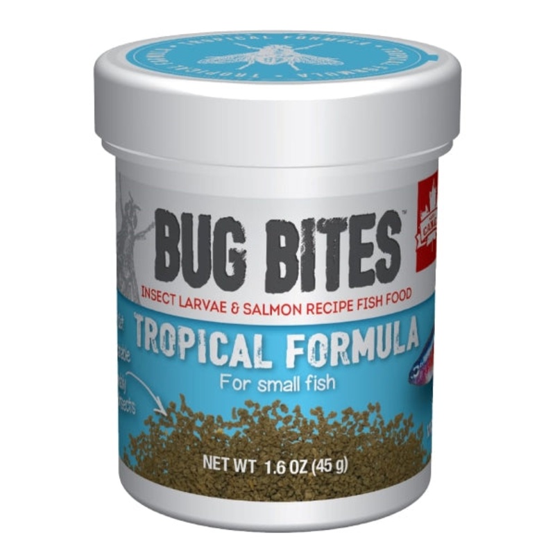 Bug Bites Insect Larvae & Salmon Recipe Tropical Granules Fish Food Small (microgranules) 1.6oz