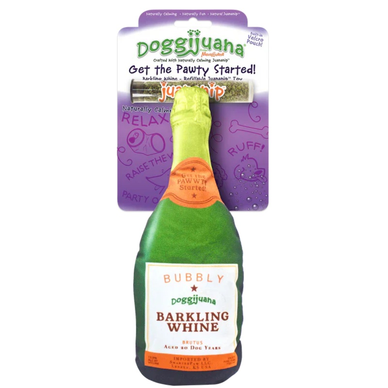 Doggijuana Get the Pawty Started Refillable Barkling Whine Dog Toy
