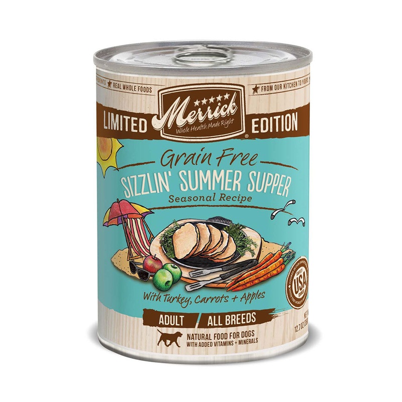 Merrick Grain Free Sizzlin’ Summer Supper in Gravy Seasonal Recipe Dog Food 12.7 Oz