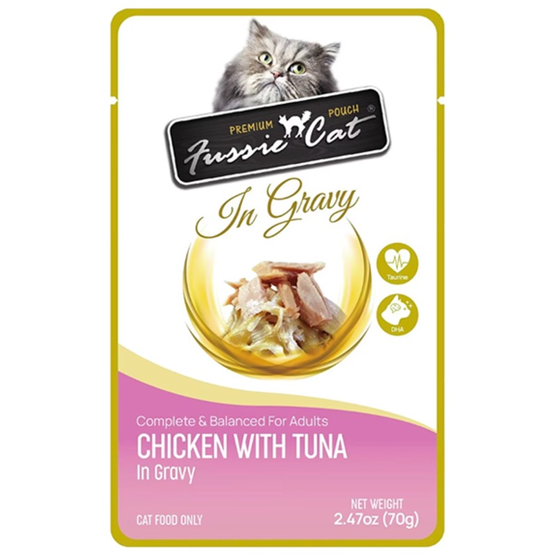 Premium Chicken with Tuna in Gravy Grain-Free Wet Pouch Cat Food 2.47oz, case of 12