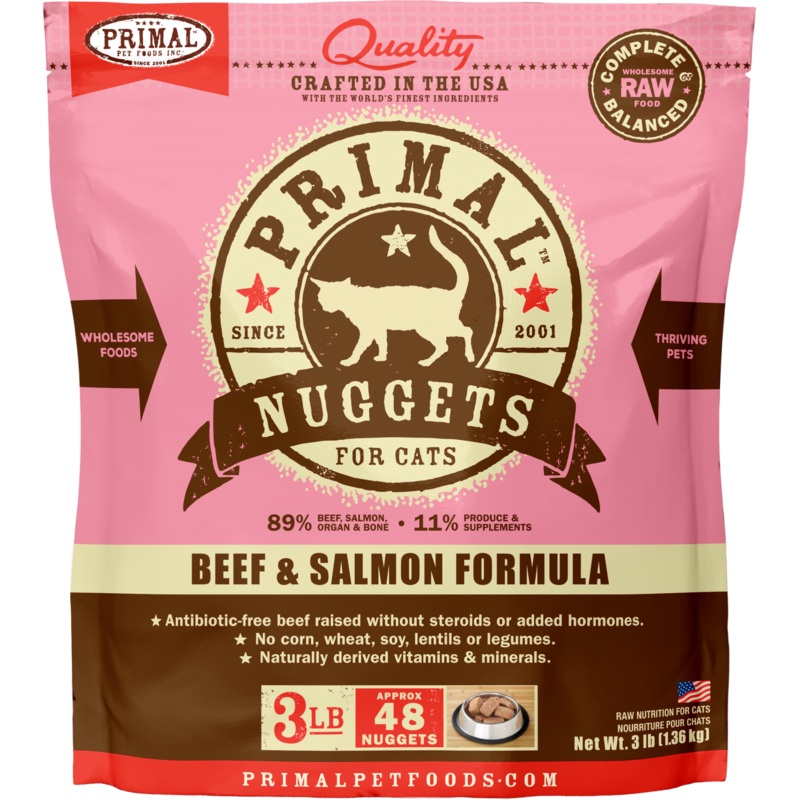 Feline Raw Frozen Nuggets (Beef & Salmon) 3 lb.