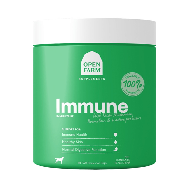 Open Farm Immune Supplement Chews for Dogs 90 count