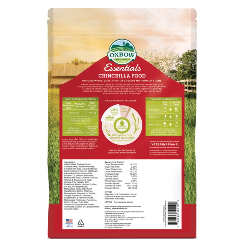 Oxbow Essentials – Chinchilla Food