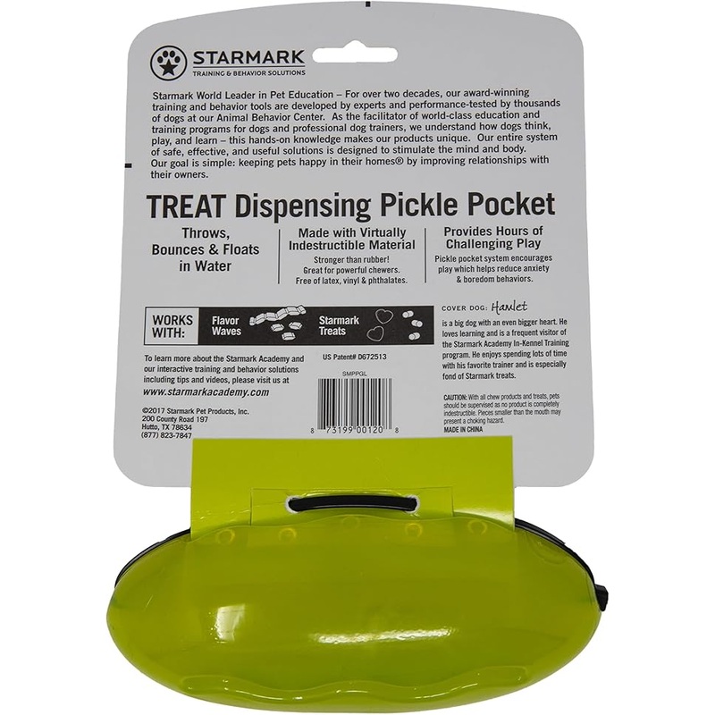 Starmark Pickle Pocket Treat Dispensing Toy