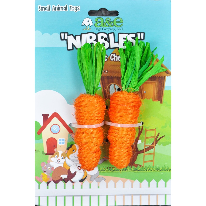 A & E Cage Loofah Carrots Small Animal Toy Small