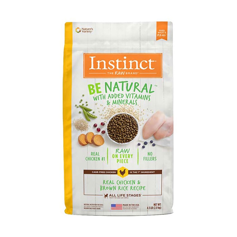 Instinct Be Natural Real Chicken & Brown Rice Recipe Dog Food 4.5 Lbs