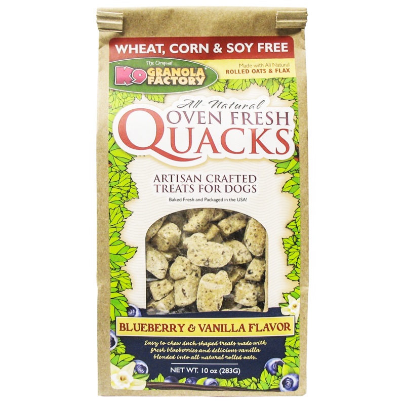 K9 Granola Factory Quacks, Blueberry and Vanilla Dog Treats 10 oz