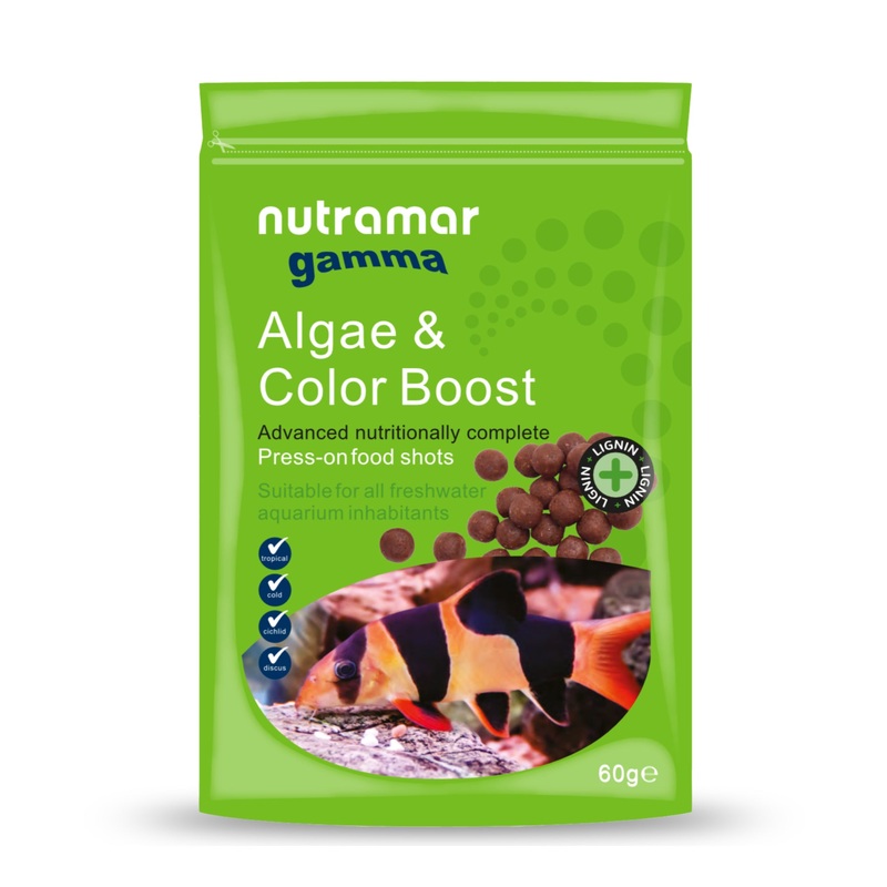 Nutramar Freshwater Algae & Color Boost Shots – Premium Food for Herbivorous Freshwater Fish 12mm / 60g Algae & Color Boost Shots 60g