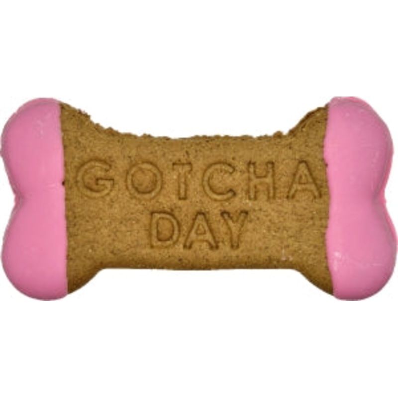 Pink Dipped “GOTCHA DAY” Dog Cookie