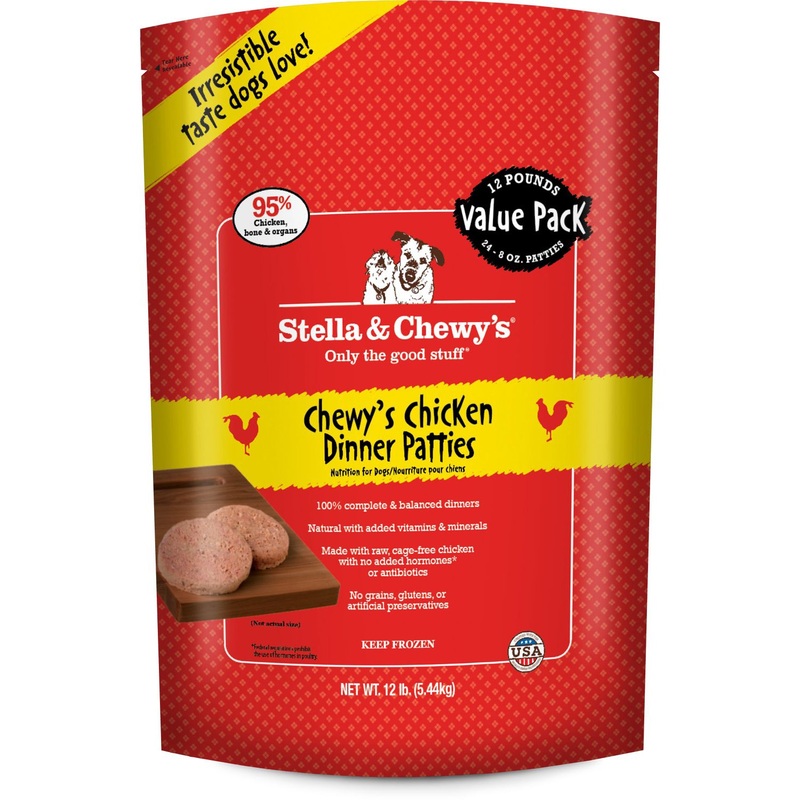 Stella & Chewy’s Chewy’s Chicken Dinner Patties Frozen Dog Food 3-lb.