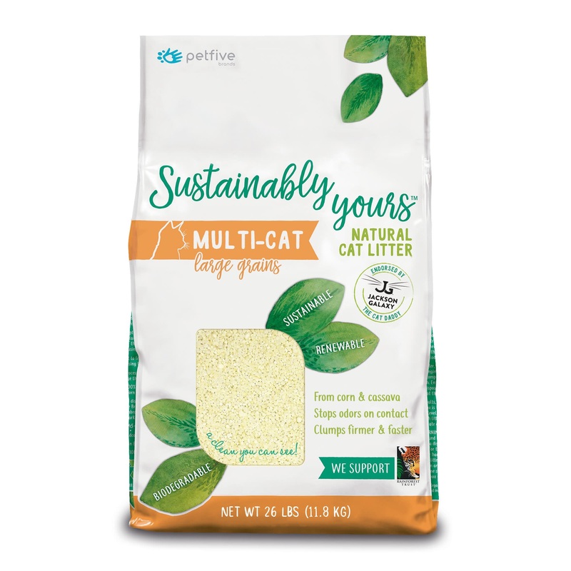 Sustainably Yours Multi-Cat Large Grains From Corn & Cassava Natural Cat Litter 26lb