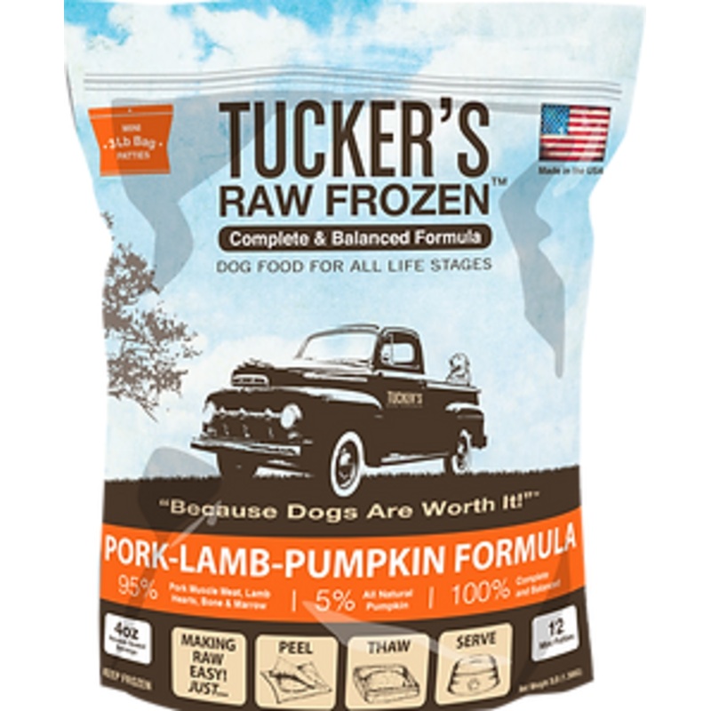 Tucker’s Pork-Lamb-Pumpkin Complete and Balanced Raw Diets for Dogs 20 lb