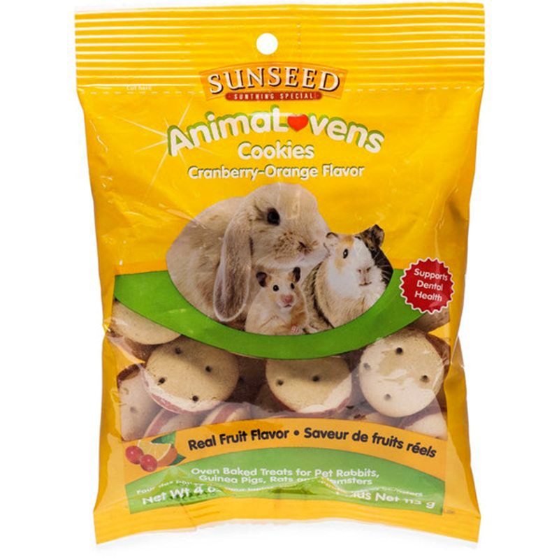 Sunseed AnimaLovens Cookies Cranberry Orange Flavored Oven Baked Small Animal Treats 4oz