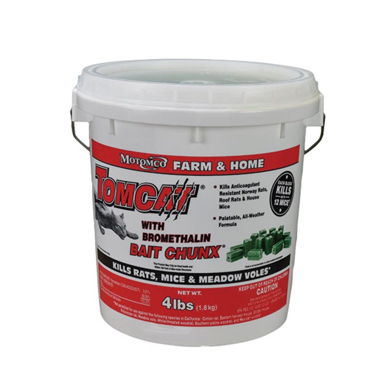 TOMCAT RAT BAIT CHUNX WITH BROMETHALIN 4 lbs