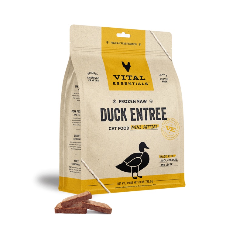 Vital Essentials Frozen Raw Duck Mini Patties Cat Food