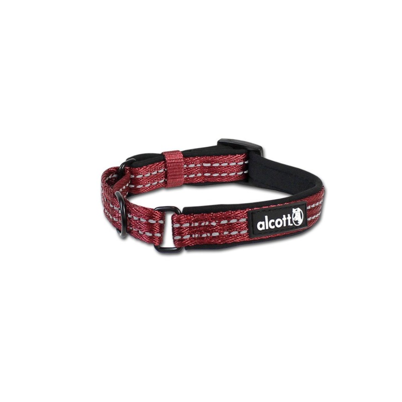 ALCOTT  Martingale Collar for dogs, Red, Small, 5/8″x10″-14″