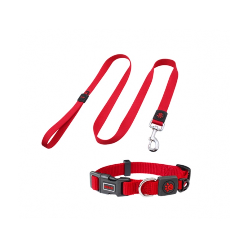 DOCO Signature Nylon Collar+Nylon Leash – 4ft (DCSN002+1048)[Color – Maroon, Size – M]