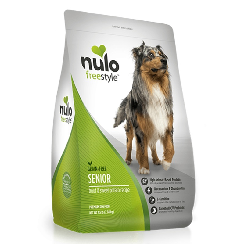 Nulo FreeStyle Grain Free Trout & Sweet Potato Senior Recipe Dry Dog Food 4.5 lb