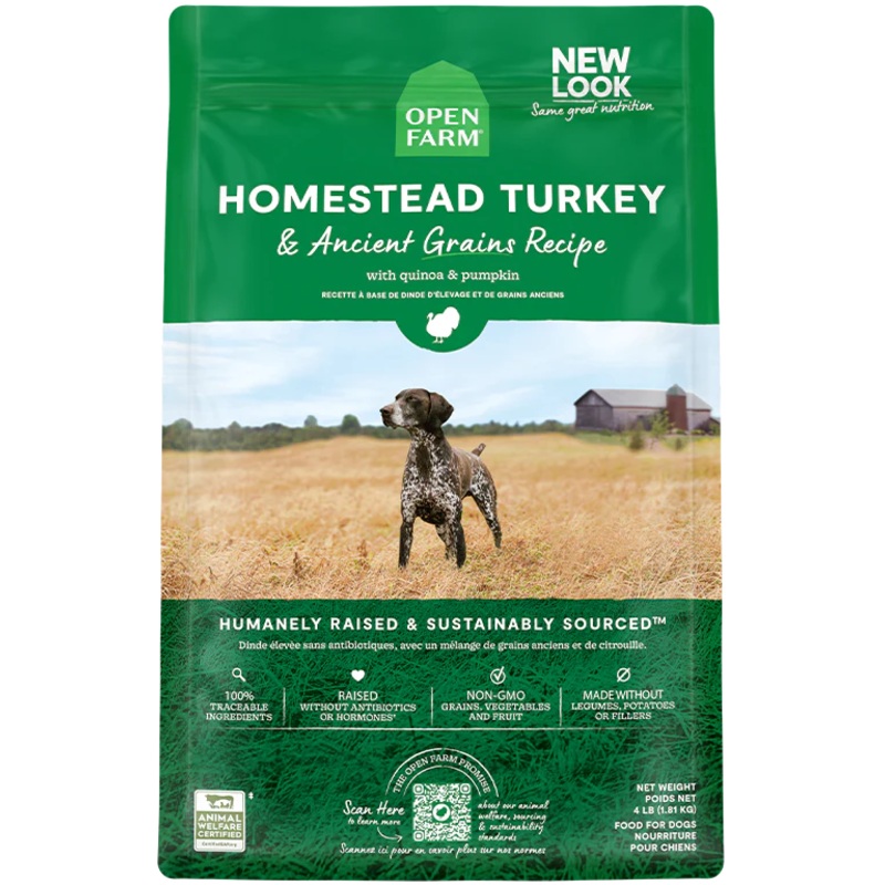 Open Farm Homestead Turkey & Ancient Grains Dry Dog Food 4lb