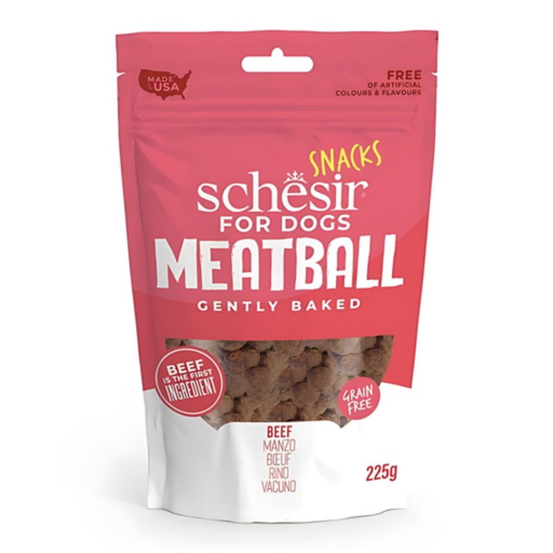 Schesir Grain-Free Dog Snacks Meat Balls 225g – Gently Baked Beef