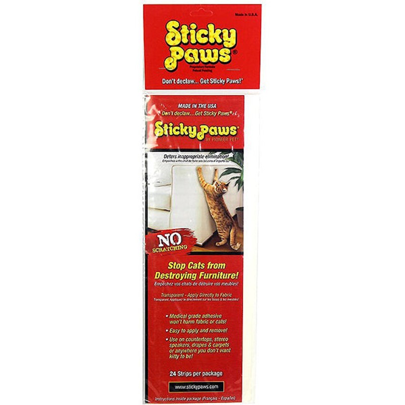 SmartCat Sticky Paws Furniture Strips Cat Scratching Deterrent 2 in x 12 in, 24 Count