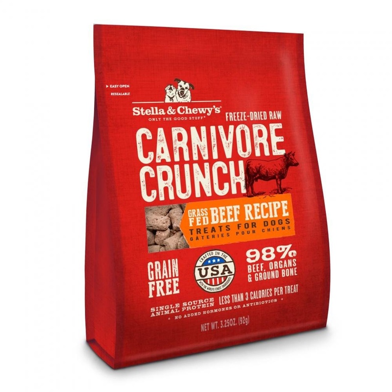 Stella & Chewy’s Carnivore Crunch Grain Free Beef Recipe Freeze Dried Raw Dog Treats 3.25 oz